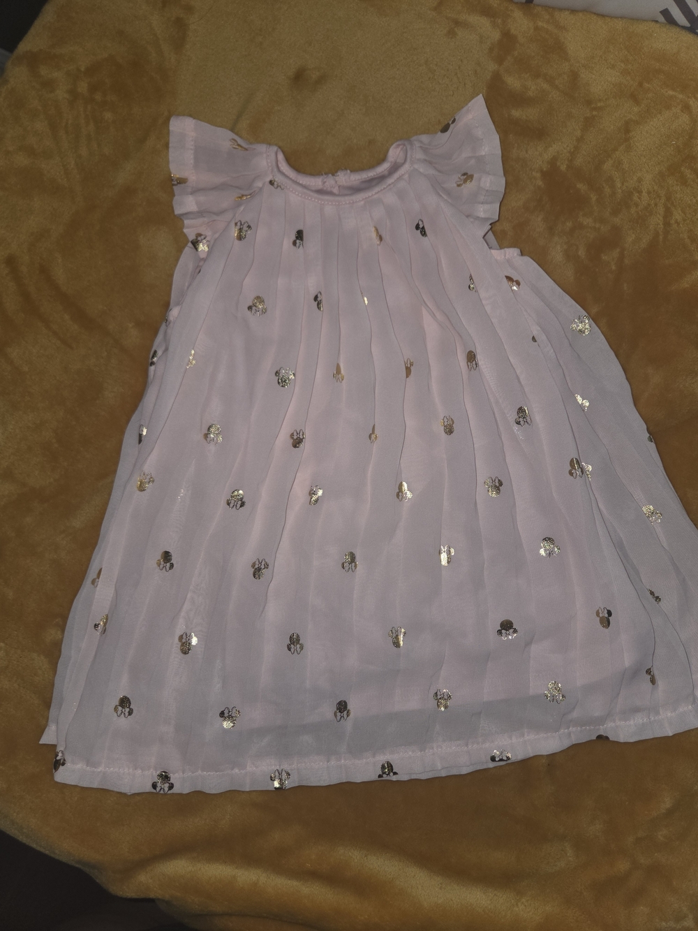 Disney Pink Dress with Gold Foil Dot Accents